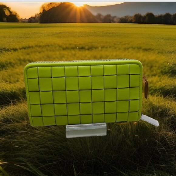 Michael Kors Jet Set Woven Walley Limeade New With Tag - Picture 2 of 8